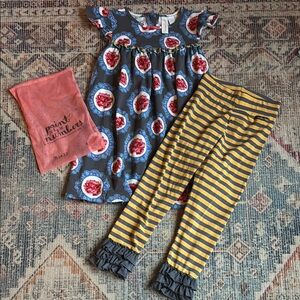 Matilda Jane Floral Dress and Striped Leggings Set